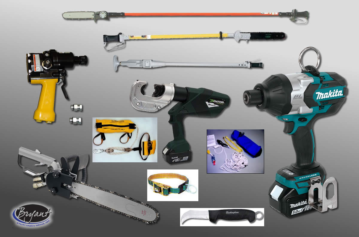 picture of wide variety of linemen's tools